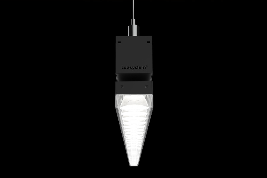Bildschirmarbeitsplatz Homeoffice Pendelleuchte OPTIC Human Centric Lighting von Luxsystem TW